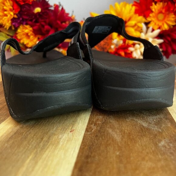 FitFlop Womens DX4090-045 Walkstar Toe-Post Strappy Sandals Sz 8US in Black - Picture 5 of 10